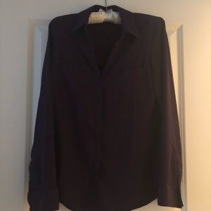 Dark purple express button down 💜